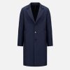 Harris Wharf London Overcoat Jacquard Blue Cavalry | Men