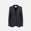 Harris Wharf London Boyfriend Blazer With Shoulder Pads Superfine Merino Anthracite | Women