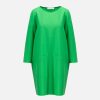 Harris Wharf London Geometric Dress With Pockets Light Pressed Wool Parakeet Green | Women