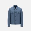 Harris Wharf London Western Jacket Pressed Wool Steel Blue | Men