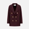 Harris Wharf London Slouchy Peacoat Pressed Wool Bordeaux | Women