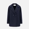 Harris Wharf London Dropped Shoulder Jacket In Pressed Wool Navy Blue | Women