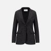 Harris Wharf London Hacking Jacket Moleskin Houndstooth Anthracite | Women