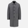 Harris Wharf London Mac Coat Pressed Wool And Polaire Middle Grey | Men