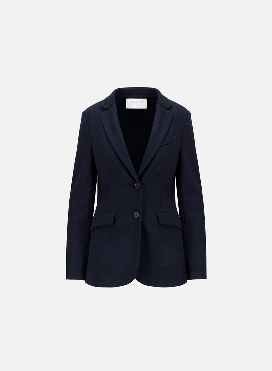 Harris Wharf London Hacking Jacket Superfine Merino Navy Blue | Women