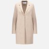 Harris Wharf London Cocoon Coat Patterned Cashmere Blend Cream Herringbone | Women