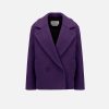 Harris Wharf London Cropped Outdoor Jacket Boucle Deep Amethyst | Women