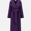 Harris Wharf London Belted Clutch Coat Boucle Deep Amethyst | Women