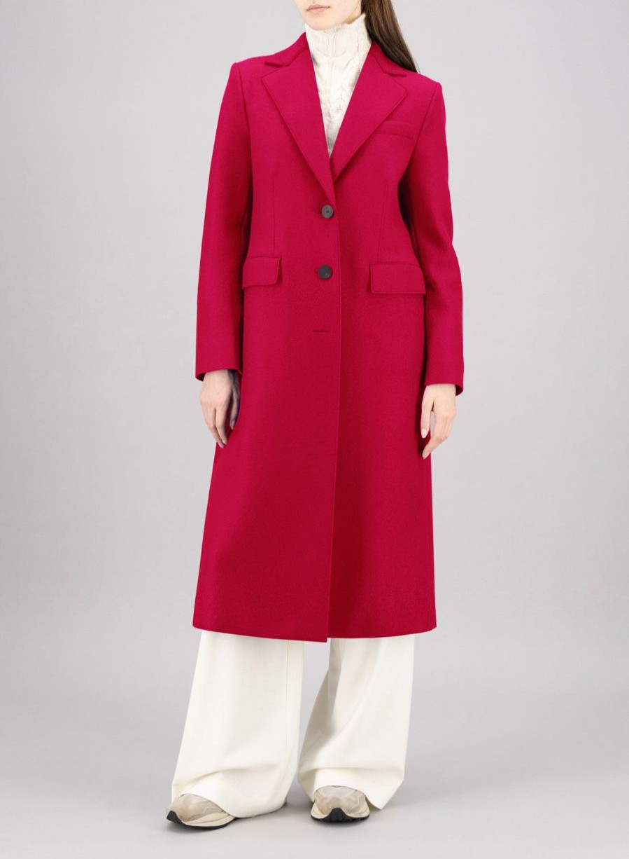 Harris Wharf London Coat With Shoulder Pads Pressed Wool Winter Pink | Women