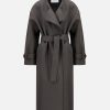 Harris Wharf London Oversized Trench Coat Pressed Wool Ebony Grey | Women