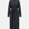 Harris Wharf London Long Belted Shirt Dress Superfine Merino Anthracite | Women