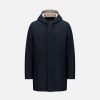 Harris Wharf London Long Parka Pressed Wool With Boucle Details Dark Blue | Men