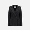 Harris Wharf London Blazer With Shoulder Pads Superfine Merino Black | Women