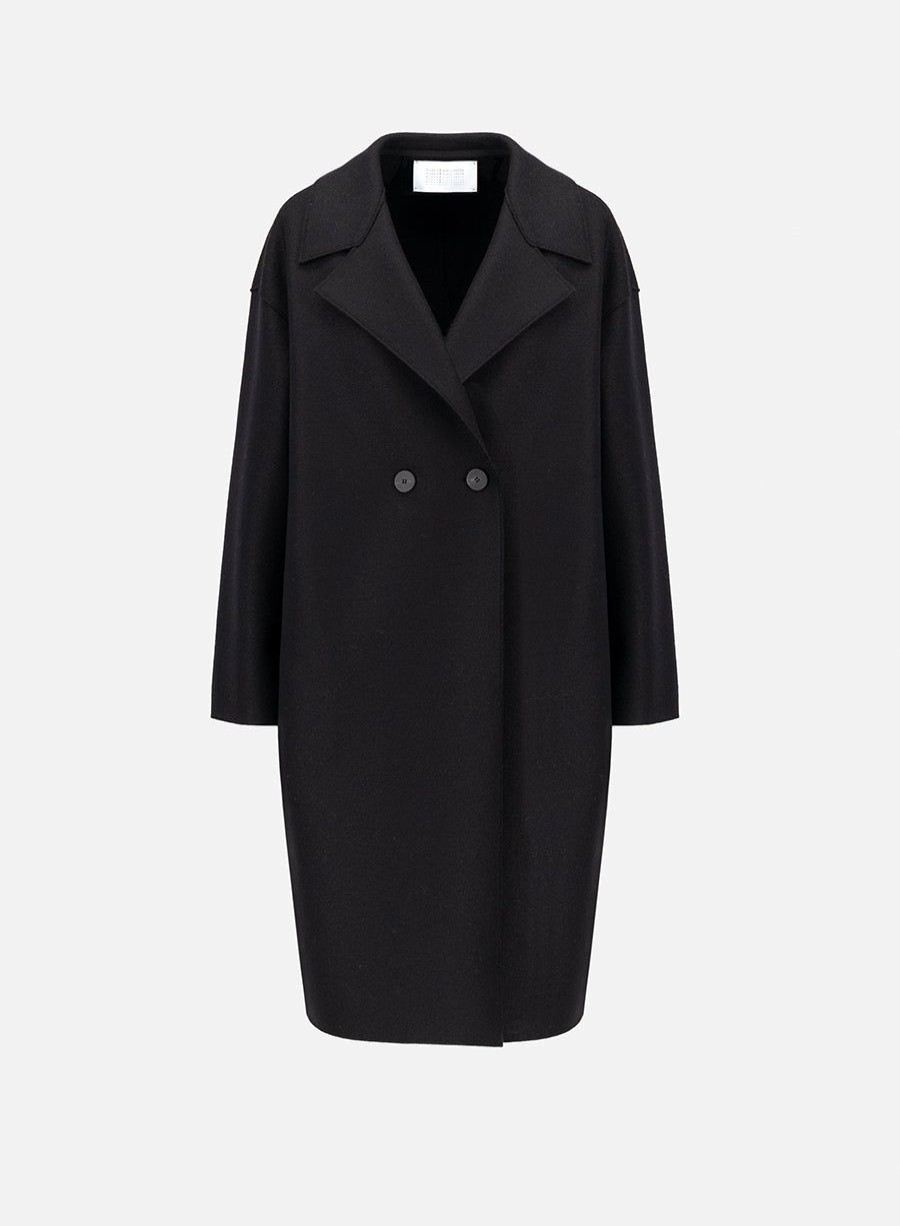 Harris Wharf London Dropped Shoulder Coat Pressed Wool Black | Women