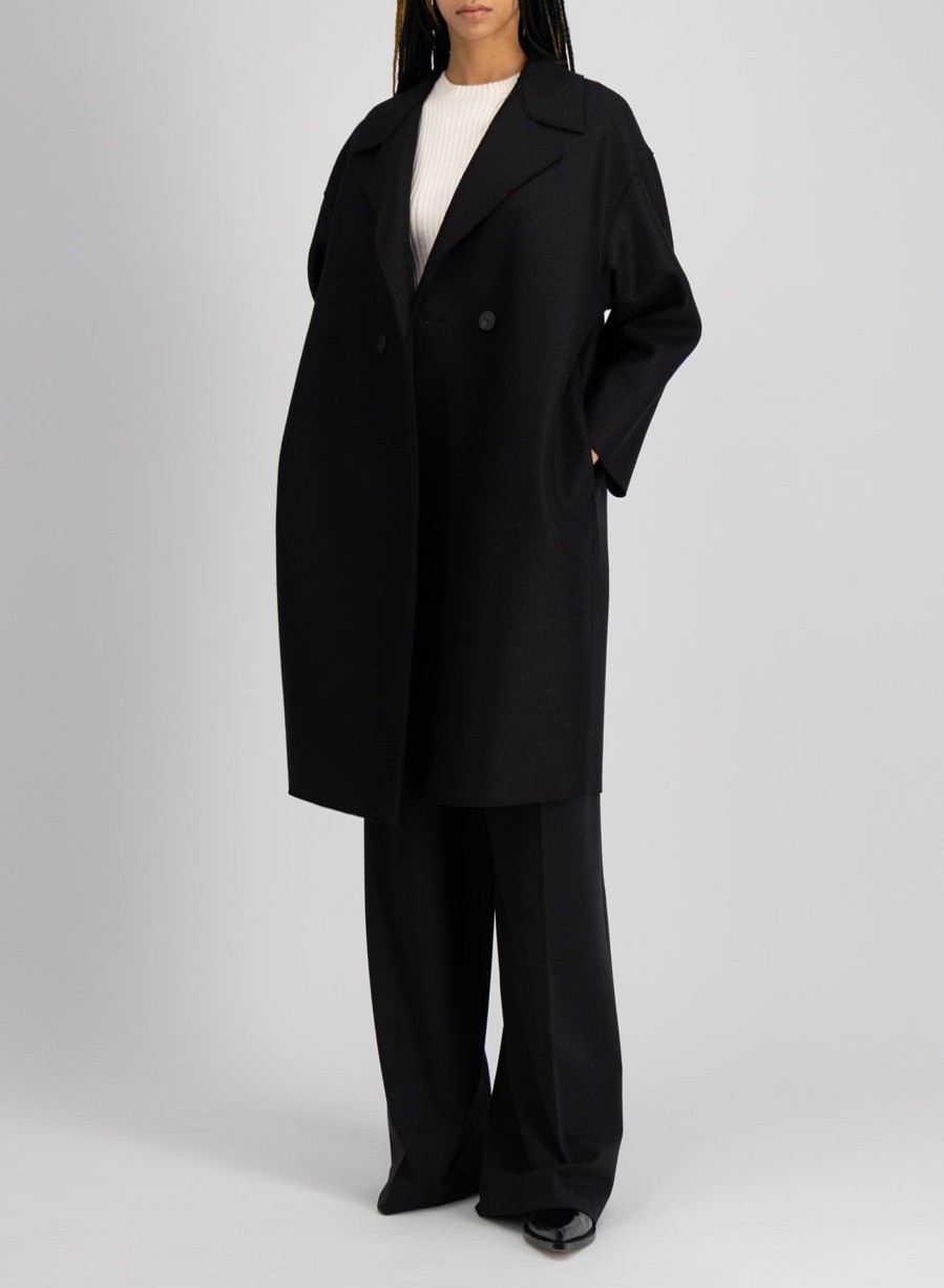 Harris Wharf London Dropped Shoulder Coat Pressed Wool Black | Women