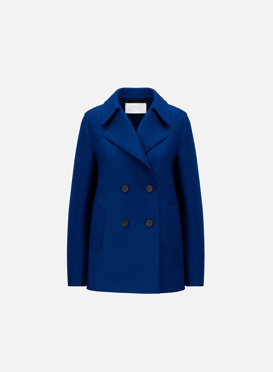 Harris Wharf London Peacoat Pressed Wool Oxford Blue | Women