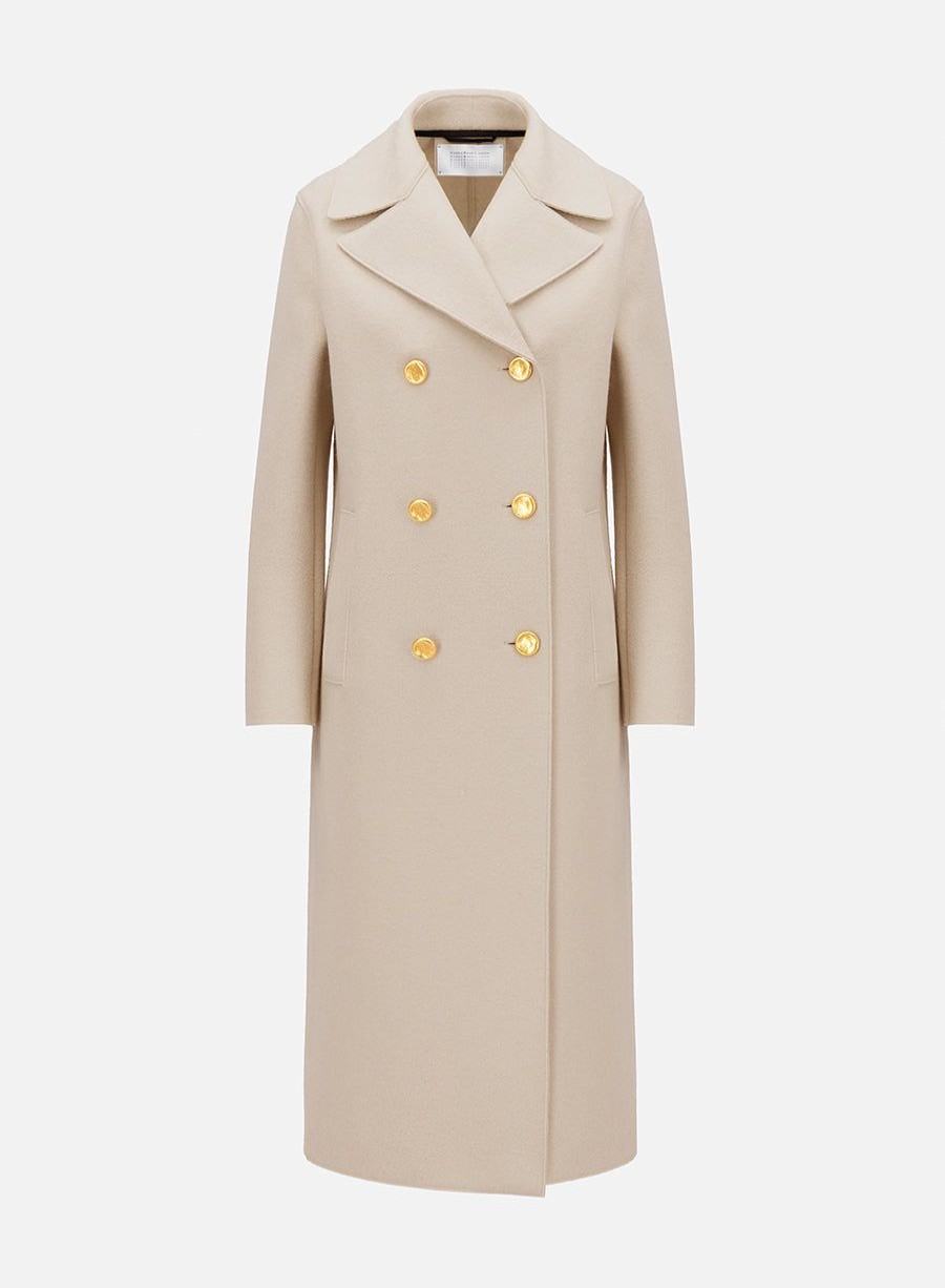 Harris Wharf London Military Coat In Pressed Wool Almond | Women