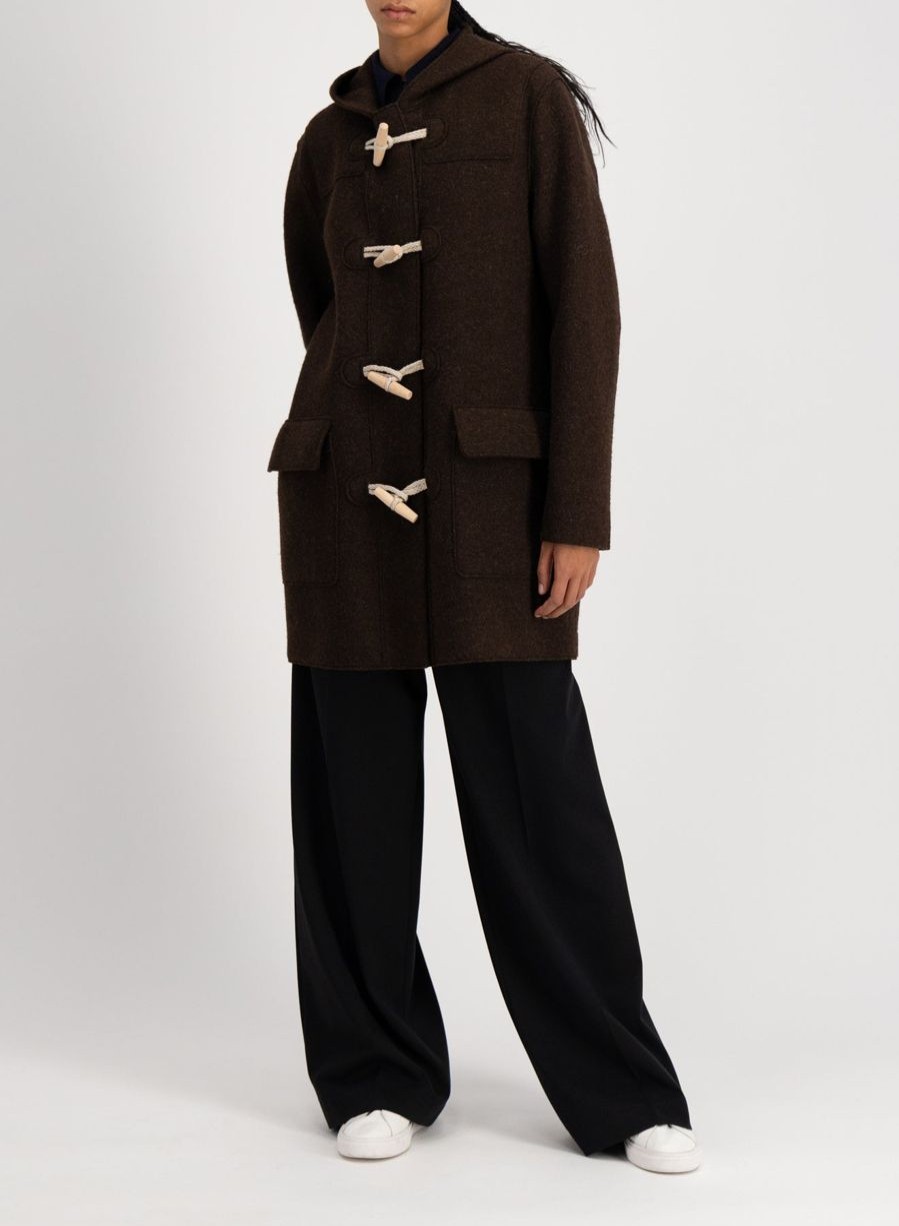 Harris Wharf London Duffle Coat Boiled Wool Natural Brown | Women