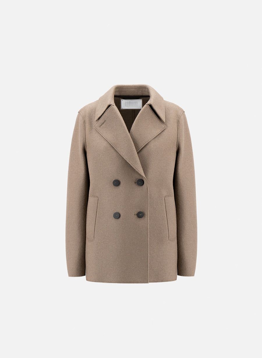 Harris Wharf London Peacoat Pressed Wool Taupe | Women