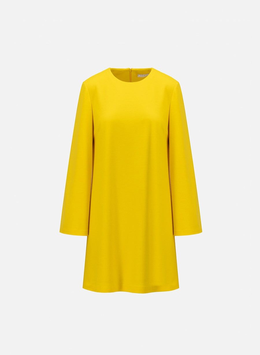 Harris Wharf London Bell Sleeves Dress Superfine Merino Yellow | Women