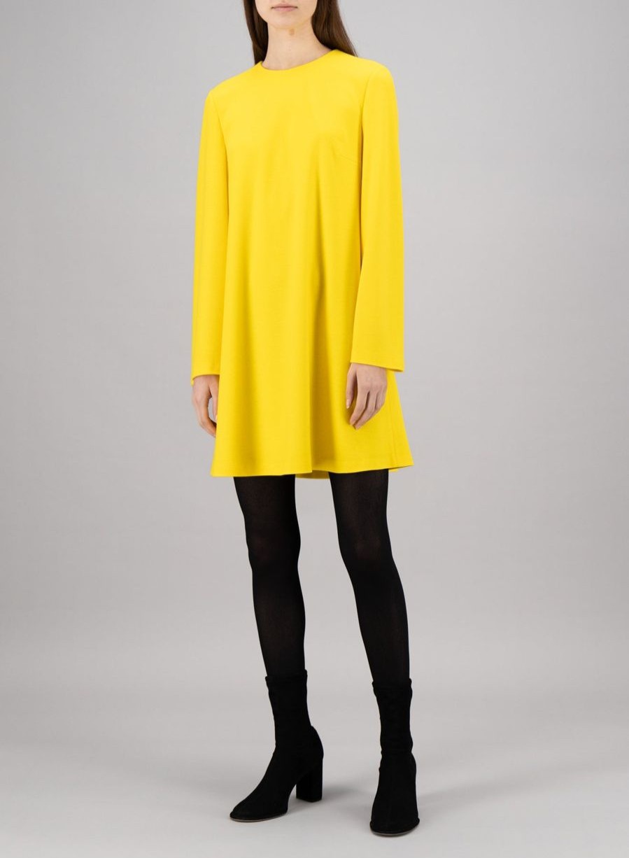 Harris Wharf London Bell Sleeves Dress Superfine Merino Yellow | Women