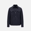 Harris Wharf London Shirt Jacket Pressed Wool Navy Blue | Men