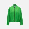 Harris Wharf London Cropped Bomber Wool & Cashmere Blend Parakeet Green | Women