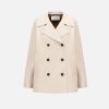 Harris Wharf London Long Peacoat Pressed Wool And Polaire Almond | Women