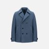 Harris Wharf London Peacoat Boiled Wool Steel Blue | Men