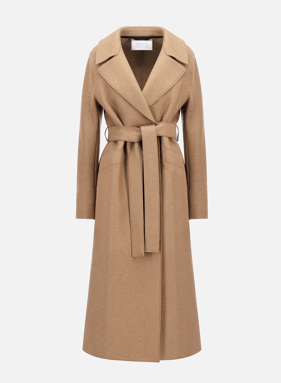 Harris Wharf London Long Maxi Coat Pressed Wool Tan | Women