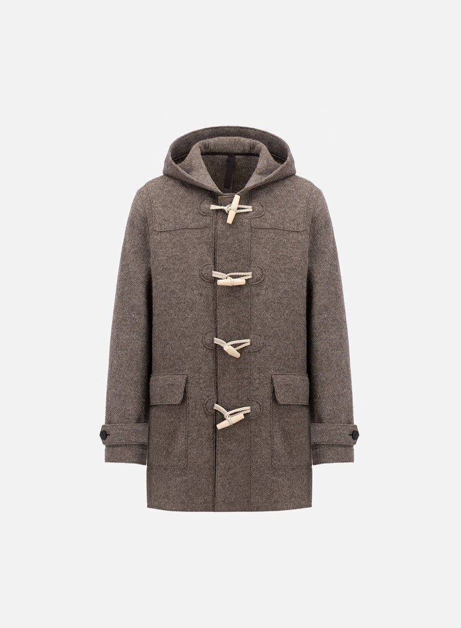 Harris Wharf London Duffle Coat Boiled Wool Natural Taupe | Men