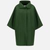 Harris Wharf London Kimono Mantle Pressed Wool Emerald | Women