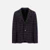 Harris Wharf London Blazer Plaid Navy & Brown | Men