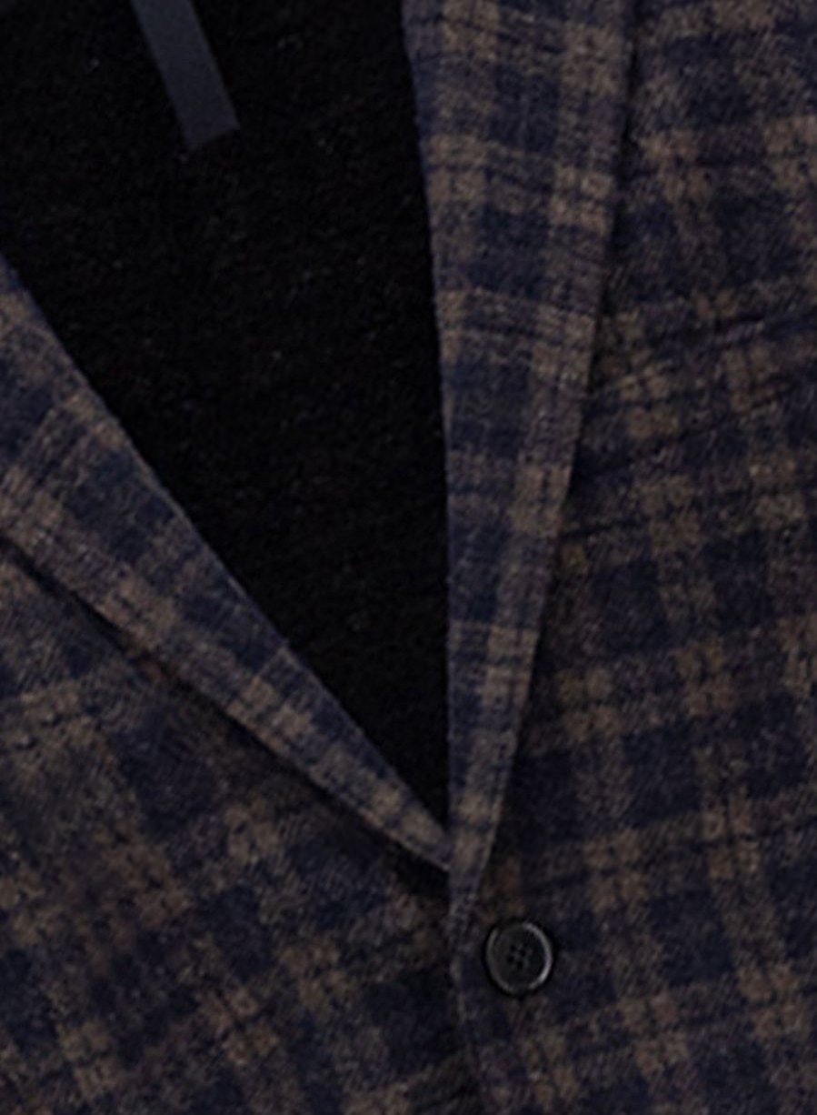 Harris Wharf London Blazer Plaid Navy & Brown | Men