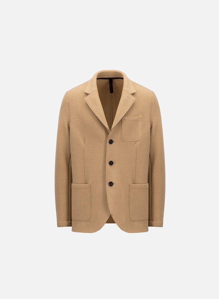 Harris Wharf London Travel Blazer Boiled Wool Tan | Men