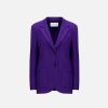 Harris Wharf London Boyfriend Blazer With Shoulder Pads Superfine Merino Purple | Women