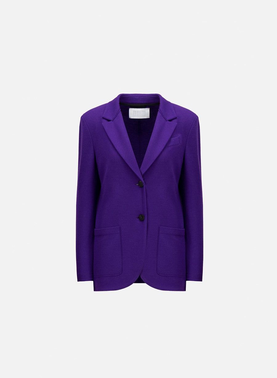 Harris Wharf London Boyfriend Blazer With Shoulder Pads Superfine Merino Purple | Women